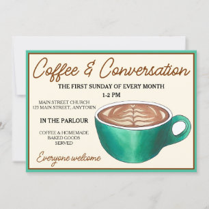 コーヒーカップ談話会 会話 教会 交流会 招待状