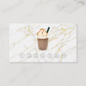 コーヒーカップ飲料 |大理石金ゴールド |パンチカード 名刺 (正面)