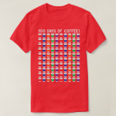 コーヒーカップ100先生100日目おもしろい Tシャツ (デザイン正面)