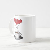 コーヒーカップ、アラビカコーヒー、ブラックコーヒー、ハート コーヒーマグカップ (正面左)