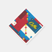 「コーヒーカップ」アーポップ・アートのトトレンディースタイリッシュイラストレーション スタンダードカクテルナプキン (角)