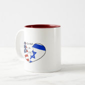 コーヒーカップ:イスラエルUSA分割We秋 ツートーンマグカップ (正面左)