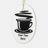 コーヒーカップ(カスタマイズ可能な) セラミックオーナメント (左)