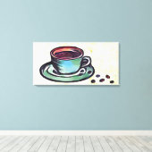 コーヒーカップ キャンバスプリント (インサイチュ (ウッドフロア))