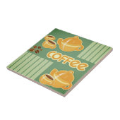 コーヒーカップ、コーヒーポットおよびコーヒー豆 タイル (側面)