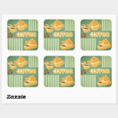 コーヒーカップ、コーヒーポット、コーヒー豆 スクエアシール (シート)