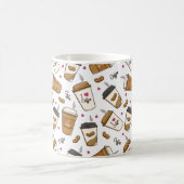 コーヒーカップ、コーヒー豆、コーヒー愛好家、あなたの名前 コーヒーマグカップ (中央)