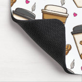 コーヒーカップ、コーヒー豆、コーヒー愛好家、あなたの名前 マウスパッド (コーナー)