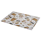 コーヒーカップ、コーヒー豆、コーヒー愛好家、ハート カッティングボード (角)