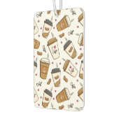 コーヒーカップ、コーヒー豆、コーヒー愛好家、ハート カーエアーフレッシュナー (左)