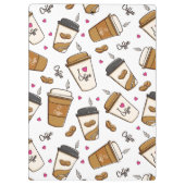 コーヒーカップ、コーヒー豆、コーヒー愛好家、ハート クリップボード (裏面)