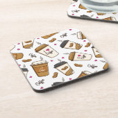 コーヒーカップ、コーヒー豆、コーヒー愛好家、ハート コースター (左側)