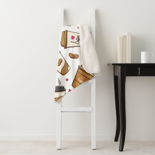 コーヒーカップ、コーヒー豆、コーヒー愛好家、ハート シェルパブランケット (インサイチュ)