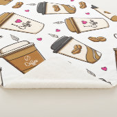 コーヒーカップ、コーヒー豆、コーヒー愛好家、ハート シェルパブランケット (3/4)