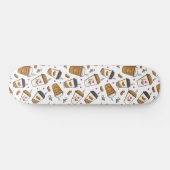 コーヒーカップ、コーヒー豆、コーヒー愛好家、ハート スケートボード (横)