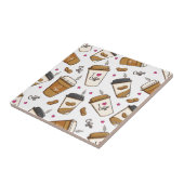 コーヒーカップ、コーヒー豆、コーヒー愛好家、ハート タイル (側面)