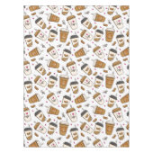 コーヒーカップ、コーヒー豆、コーヒー愛好家、ハート テーブルクロス (正面)