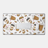 コーヒーカップ、コーヒー豆、コーヒー愛好家、ハート デスクマット (キーボード&マウス)