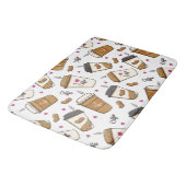 コーヒーカップ、コーヒー豆、コーヒー愛好家、ハート バスマット (アングル)