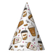 コーヒーカップ、コーヒー豆、コーヒー愛好家、ハート パーティーハット (左)