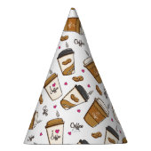 コーヒーカップ、コーヒー豆、コーヒー愛好家、ハート パーティーハット (右)