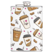 コーヒーカップ、コーヒー豆、コーヒー愛好家、ハート フラスク (正面)