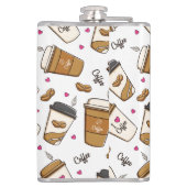 コーヒーカップ、コーヒー豆、コーヒー愛好家、ハート フラスク (裏面)