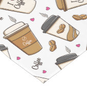 コーヒーカップ、コーヒー豆、コーヒー愛好家、ハート ミディアムテーブルランナー (コーナー)