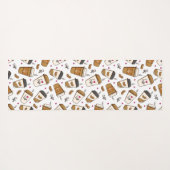 コーヒーカップ、コーヒー豆、コーヒー愛好家、ハート ヨガマット (裏面(横))