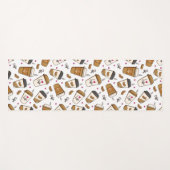 コーヒーカップ、コーヒー豆、コーヒー愛好家、ハート ヨガマット (正面(横))