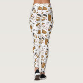 コーヒーカップ、コーヒー豆、コーヒー愛好家、ハート レギンス (裏面)