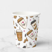 コーヒーカップ、コーヒー豆、コーヒー愛好家、ハート 紙コップ (右)