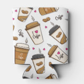 コーヒーカップ、コーヒー豆、コーヒー愛好家、ハート 缶クーラー (裏面)