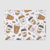 コーヒーカップ、コーヒー豆、コーヒー愛好家、ハート 薄葉紙 (正面)