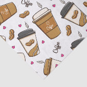 コーヒーカップ、コーヒー豆、コーヒー愛好家、ハート 薄葉紙 (詳細)