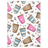 コーヒーカップ、コーヒー豆、ハート、あなたの名前 クリップボード (裏面)