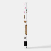 コーヒーカップ、コーヒー豆、ハート、あなたの名前 iPhoneケース (右側面)