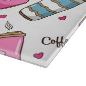 コーヒーカップ、コーヒー豆、ハート、コーヒー愛好家 カッティングボード (角)