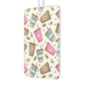 コーヒーカップ、コーヒー豆、ハート、コーヒー愛好家 カーエアーフレッシュナー (左)