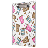 コーヒーカップ、コーヒー豆、ハート、コーヒー愛好家 クリップボード (左)