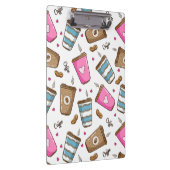 コーヒーカップ、コーヒー豆、ハート、コーヒー愛好家 クリップボード (右)