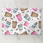 コーヒーカップ、コーヒー豆、ハート、コーヒー愛好家 ペーパーパッド (折り畳み)