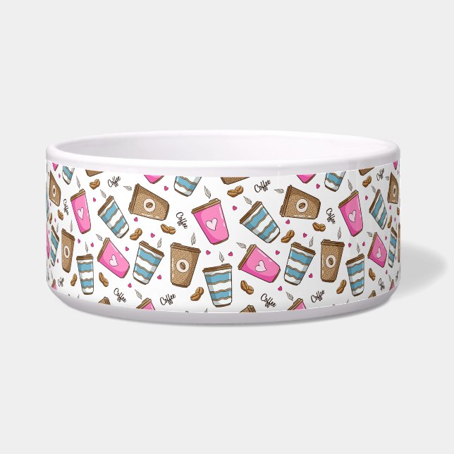 コーヒーカップ、コーヒー豆、ハート、コーヒー愛好家 ボウル (正面)