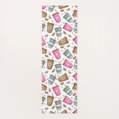 コーヒーカップ、コーヒー豆、ハート、コーヒー愛好家 ヨガマット (裏面)