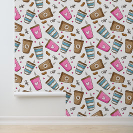 コーヒーカップ、コーヒー豆、ハート、コーヒー愛好家 壁紙