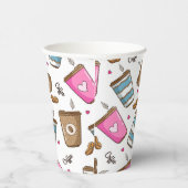 コーヒーカップ、コーヒー豆、ハート、コーヒー愛好家 紙コップ (右)