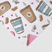 コーヒーカップ、コーヒー豆、ハート、コーヒー愛好家 薄葉紙 (詳細)