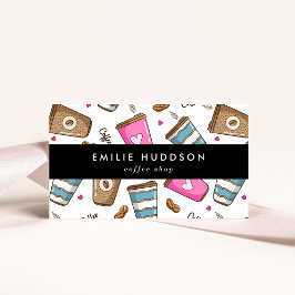 コーヒーカップ、コーヒー豆、バリスタ、コーヒーショップ 名刺