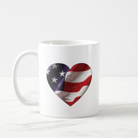コーヒーカップ：ハート旗 コーヒーマグカップ (左)