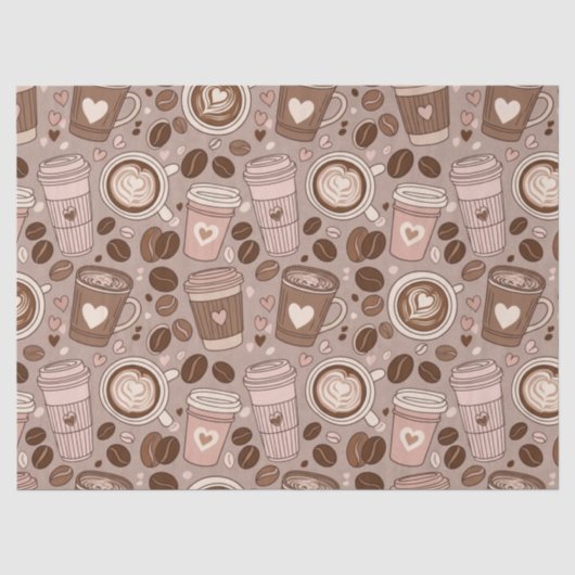 コーヒーカップ パターン (6) 薄葉紙 (正面)